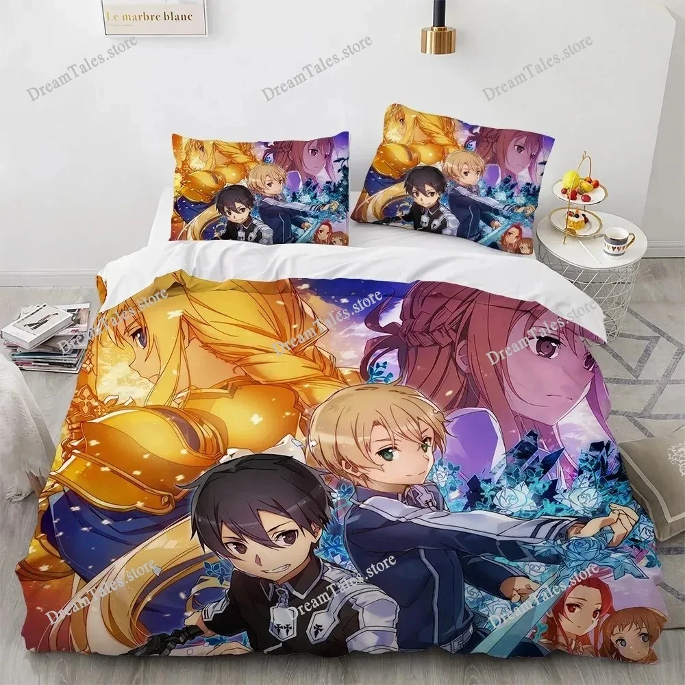 

New Sword Art Online Bedding Set Single Twin Full Queen King Size Bed Set Adult Kid Bedroom Duvet cover Sets 3D Print Game Anime