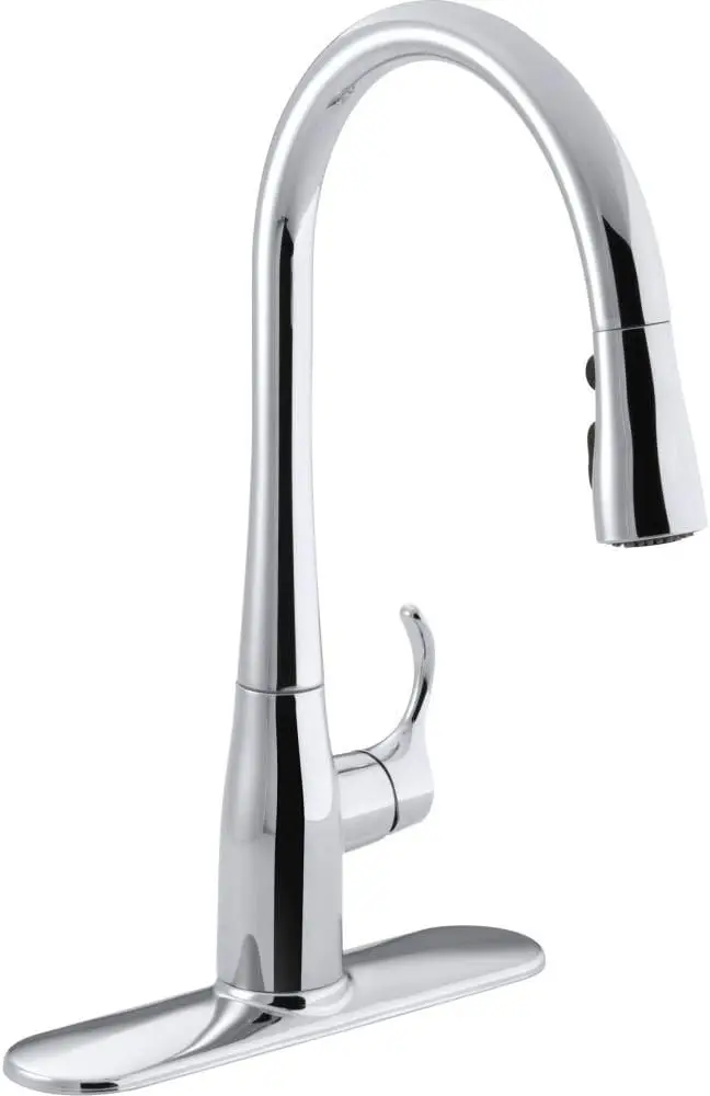 

High Arch Kitchen Sink Faucet with Pull-Down Sprayer, 3-Spray Design in Polished Chrome