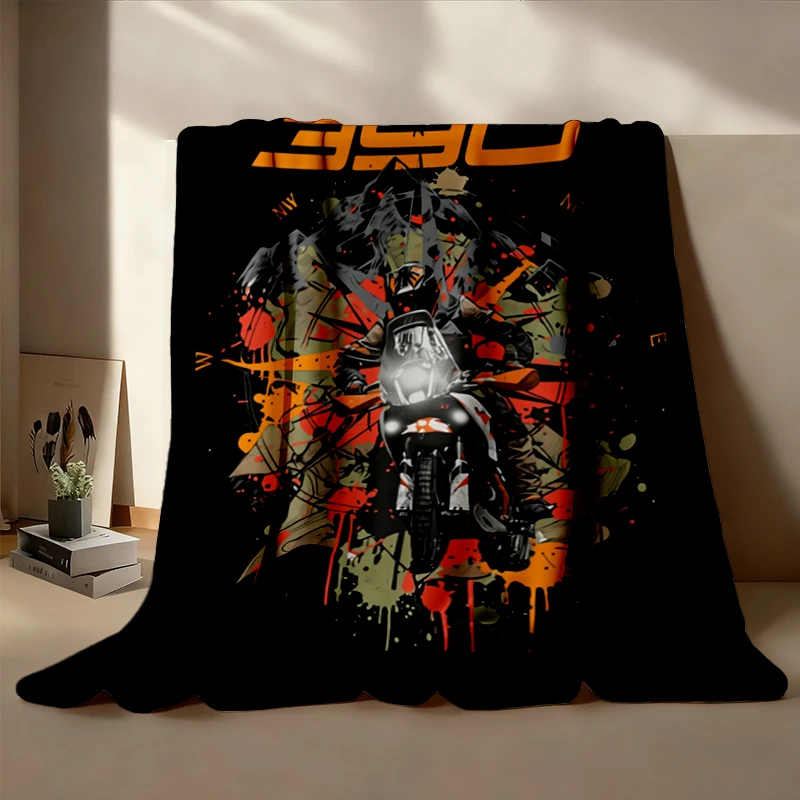 390 Adventure R Flannel Blanket, Hard Enduro Gift, Rally Spec Flannel Throw, 21 Inch Wheel