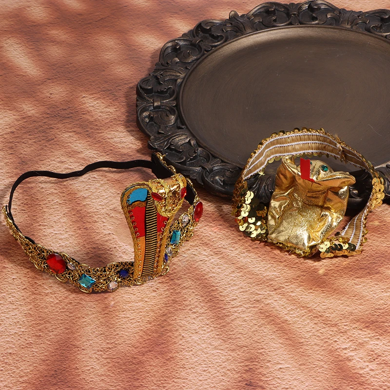 Diadema de serpiente egipcia Cleopatra para adultos, adornos de maquillaje, diadema de fiesta