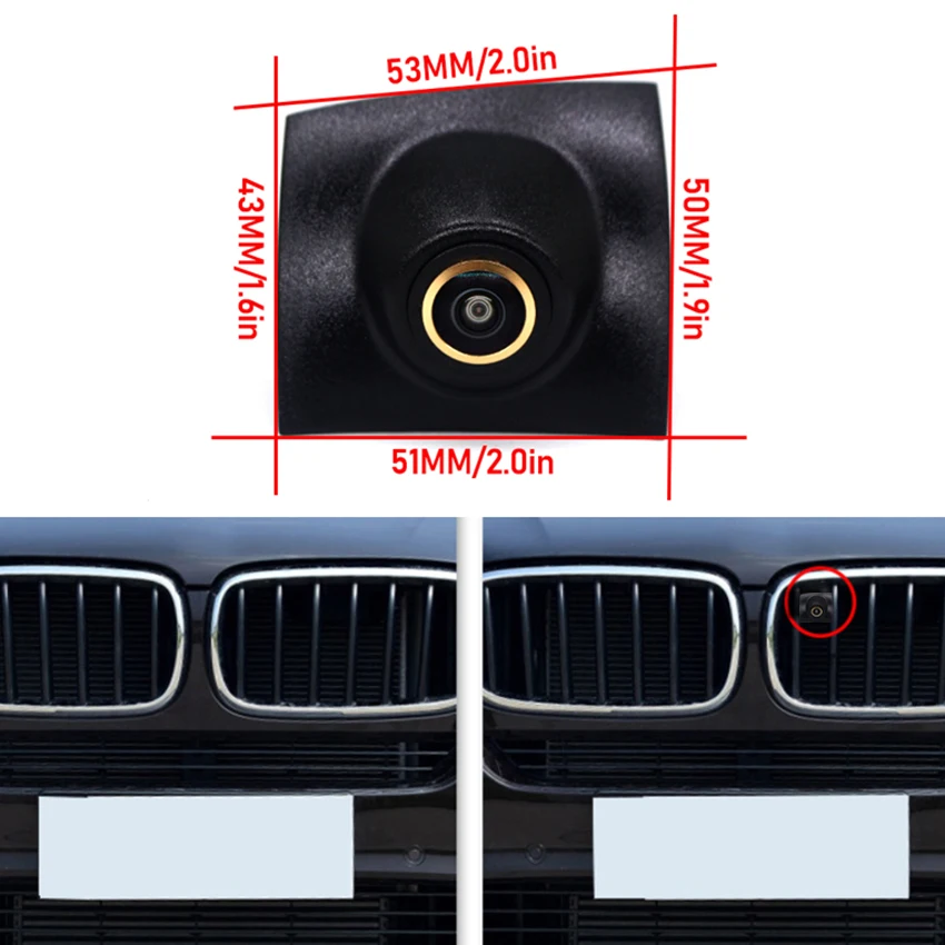 170° AHD HD 1080P Car Front View Golden lens Waterproof High quality Camera For BMW X3 X5 X4 2015 2016 2017 F25 G01 E70 F15 G05