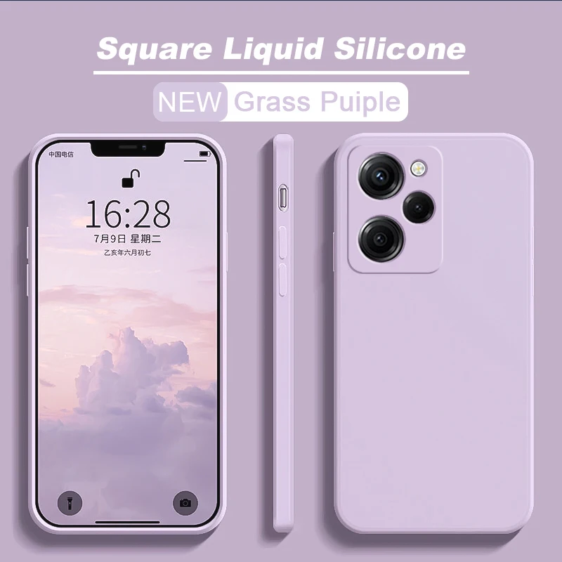 Original Square Liquid Silicone Case For Xiaomi Poco X5 Pocox5 Poco X5pro X 5 Pro 5G Shockproof Cover For Poco X5 Pro Phone Case