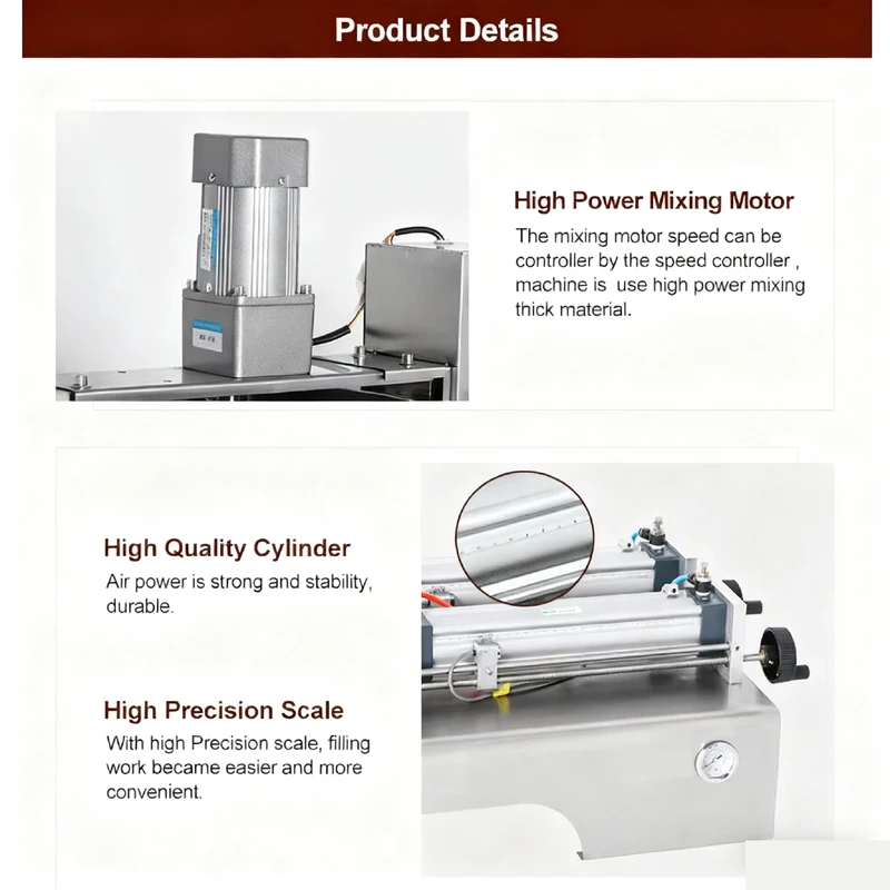 Thick Paste And Liquid Durable With Blender And Heater Hopper Adjust Filling Machine And Special