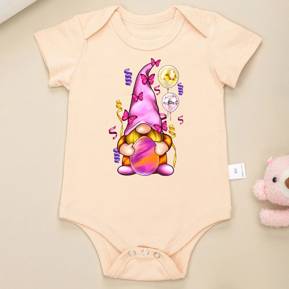 Gnomes aux œufs de Pâques de style européen pour bébés filles, grenouillères pour bébés, barboteuse en coton, vêtements mignons, tendance de la mode, style festival, livraison rapide