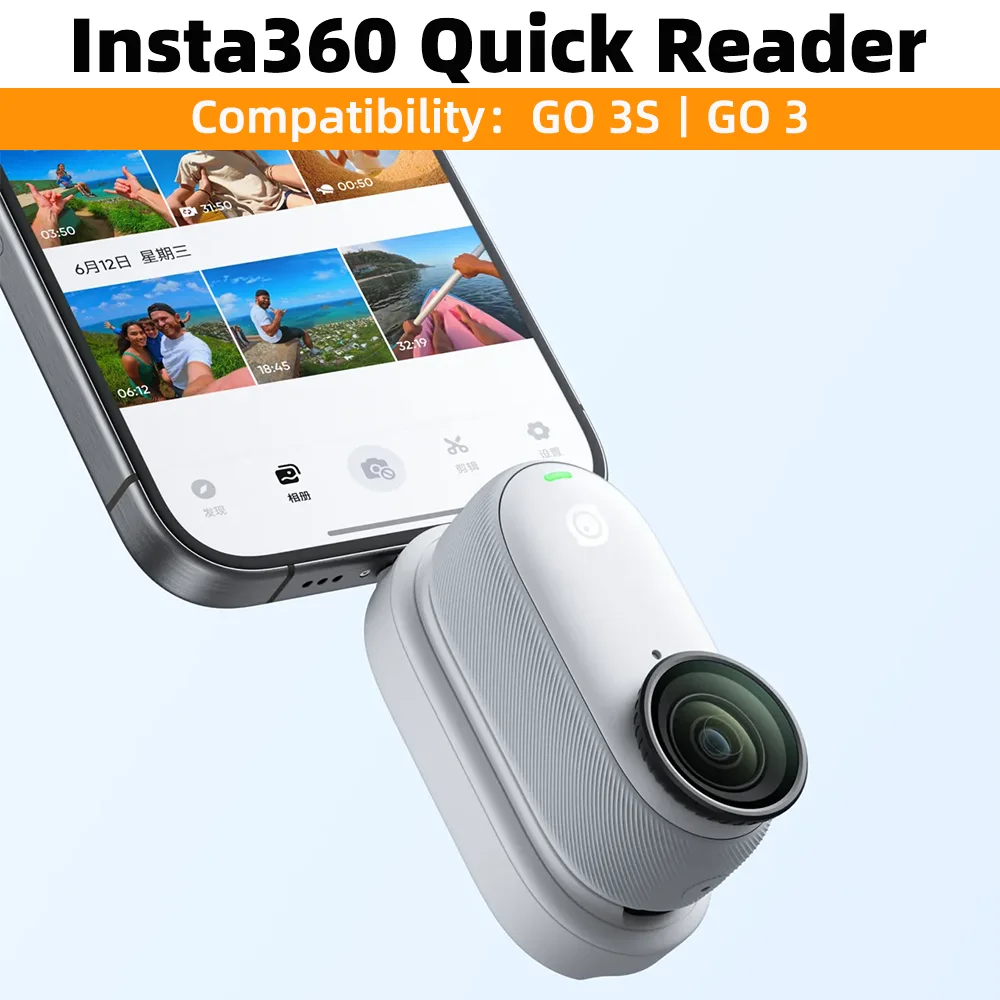 Insta360 Aksesori GO 3 / GO 3S pembaca cepat-pembaca kartu asli Transfer cepat