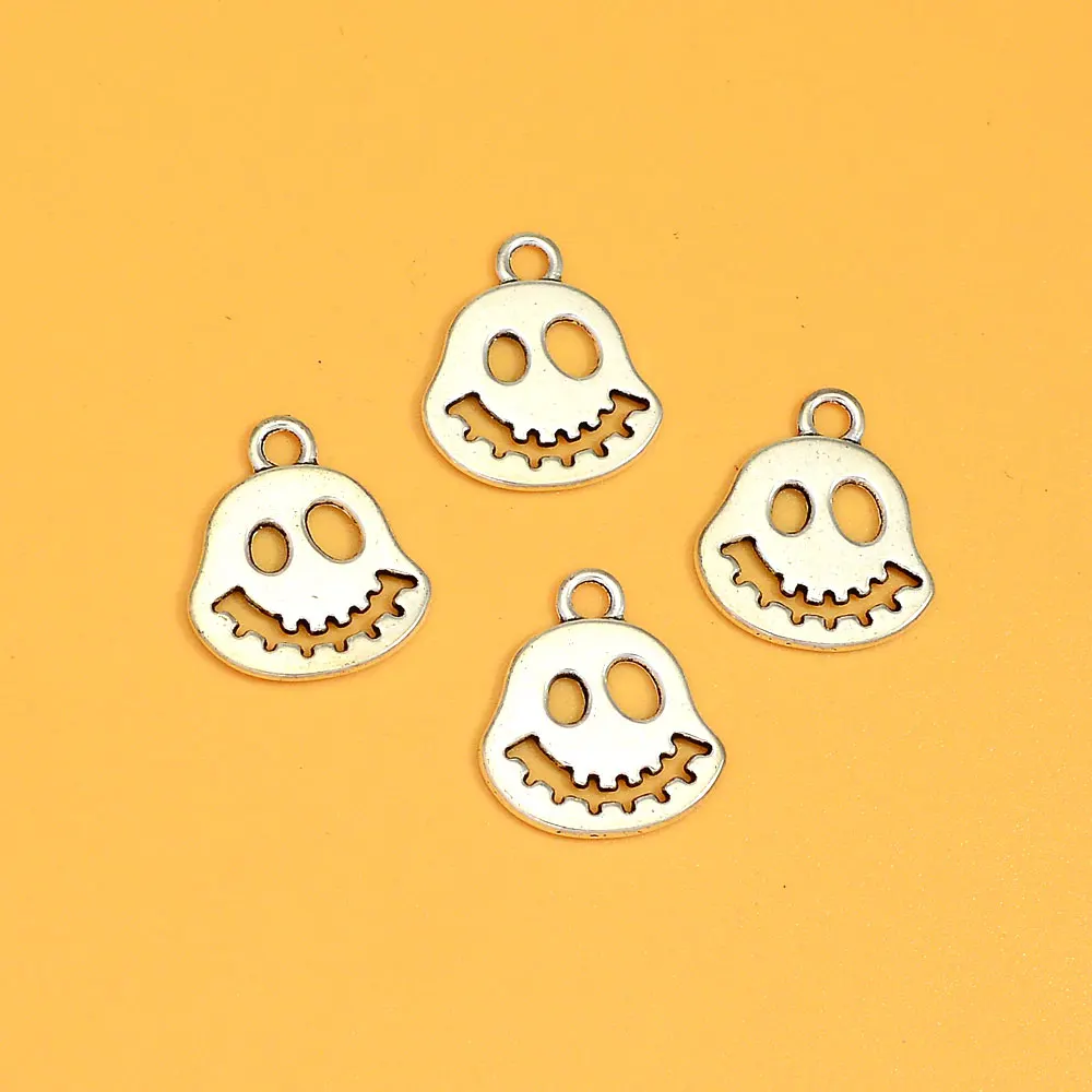 40pcs/lots Halloween Pumpkin Skull Head Spider Web Wizard Bat RIP Charms Pendants For Diy Jewelry Making Wholesale Bulk Items