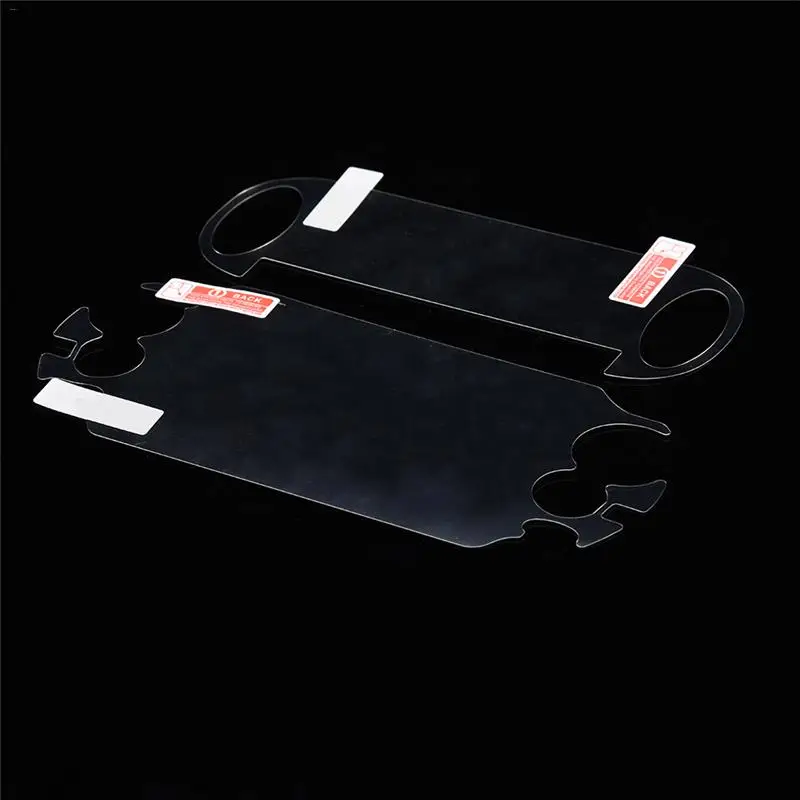 แผ่นป้องกันหน้าจอสำหรับผู้เล่นเกมฟิล์มกันรอยหน้าจอ HD สำหรับ PS SONY Vita PSV แผ่นฟิล์มด้านหน้าและด้านหลัง