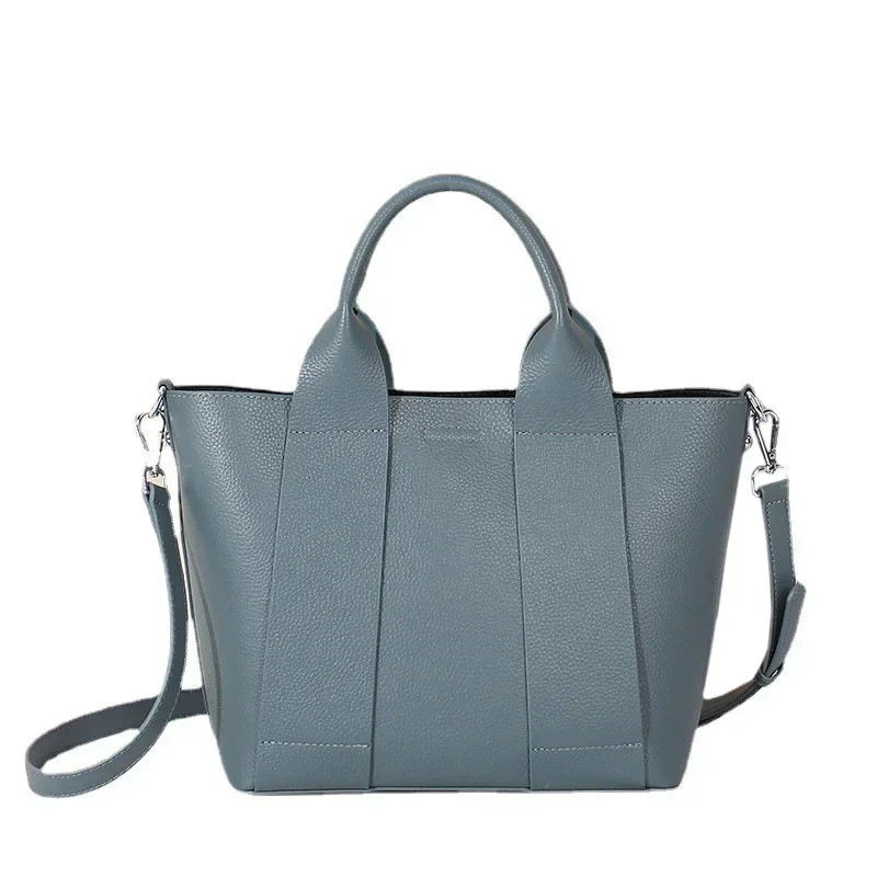 Genuine Grade Cow Leather Commuter Women's Handbag Luxury Designer Brand Fashion Ladies Tote Female Shoulder Crossbody Bag New