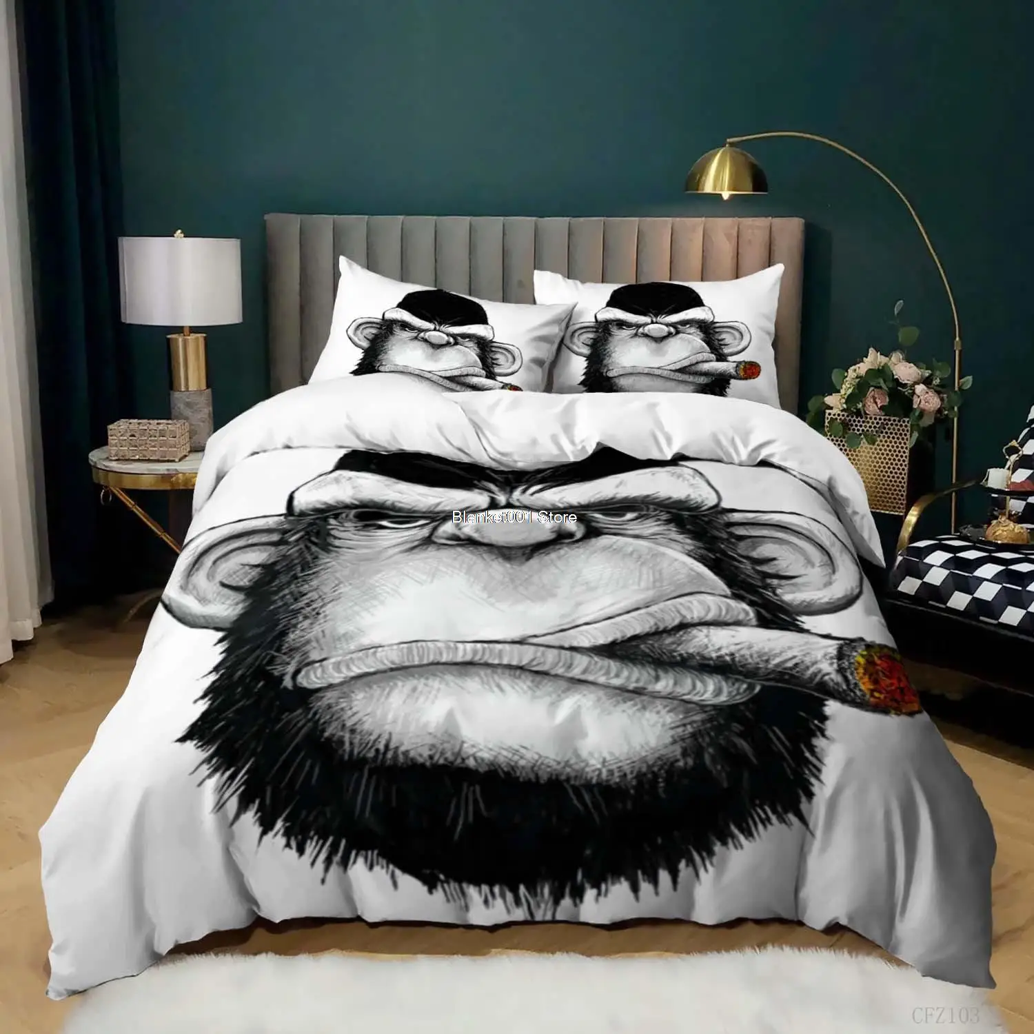 

Gentleman Monkey Bedding Set For Bedroom Soft Comforter Duvet Cover Bedspreads For Bed Linen Quilt Cover With Pillowcase