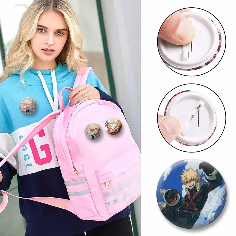 Cartoon Character Katsuki Bakugo Button Brooch Creative Anime Enamel Pins for Backpack Clothes Accessories Badges Jewelry Gifts
