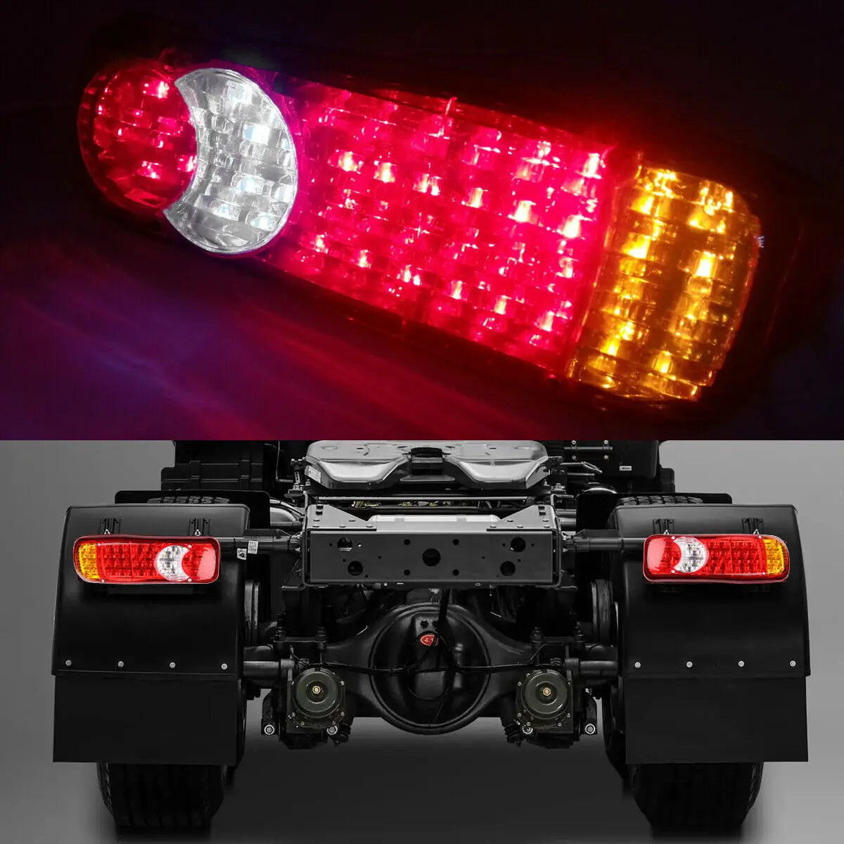 2PCS Truck Rear Tail Light 46LED Car Turn Signal Indicator Lamp 12V Caravan Trailer Lights 24V Running Side Tail Lamp