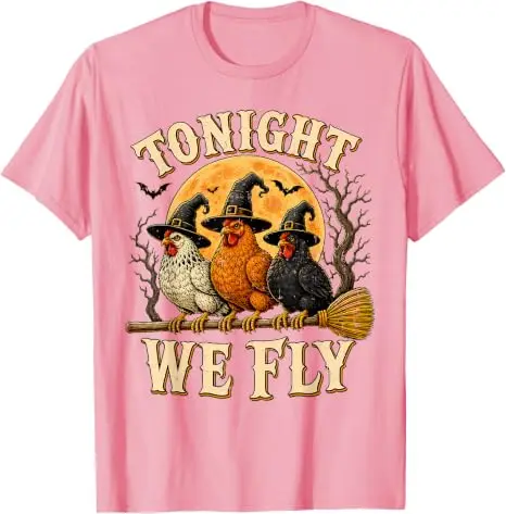 Heute Nacht fliegen wir, lustiges Hühner-T-Shirt, gruselige Saison, Bauernhof, Halloween-T-Shirt, Y2k-Humor, Bauern-Halloween-Partykleidung, grafische Bekleidung, Geschenke – Detail 11