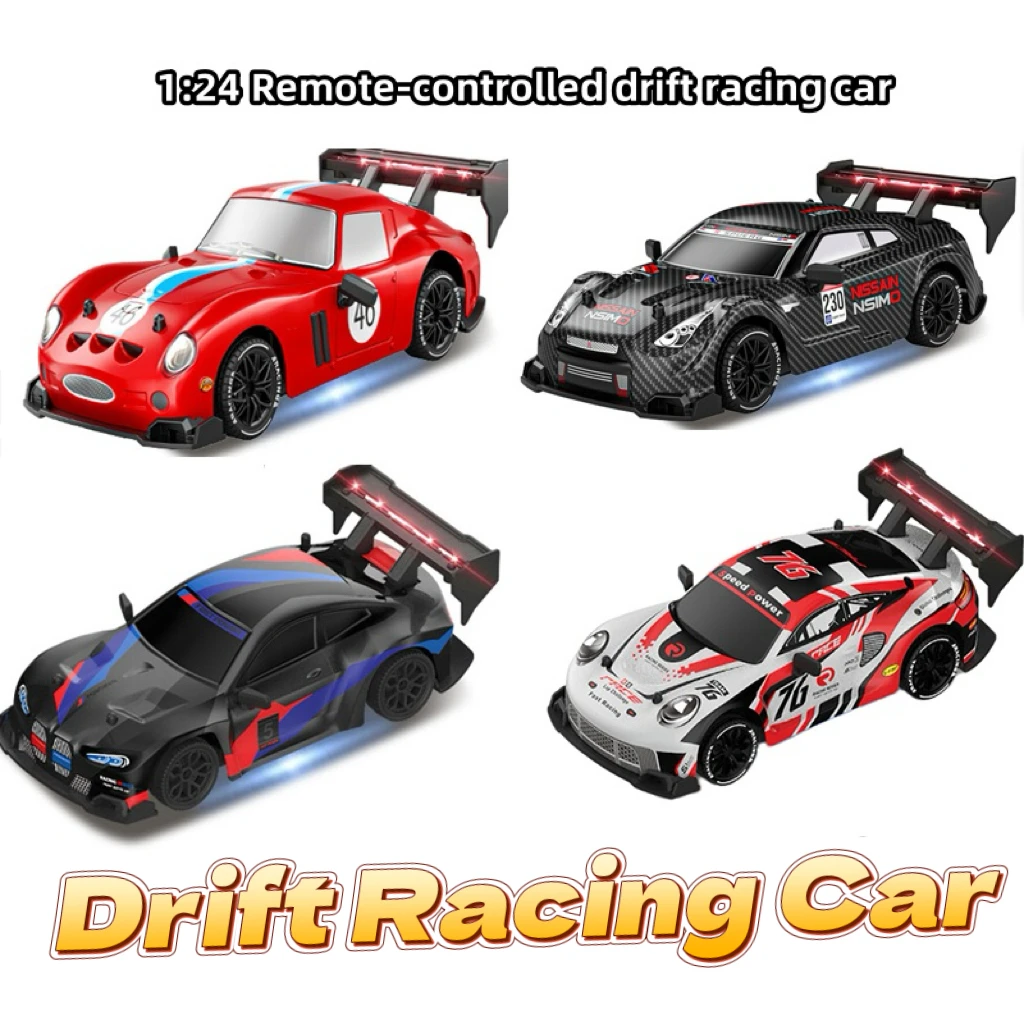 

1:24 Scale 2.4G 4WD RC Drift Car with Remote Control, Mini Racing Car Toy for Kids Competition & Gifts