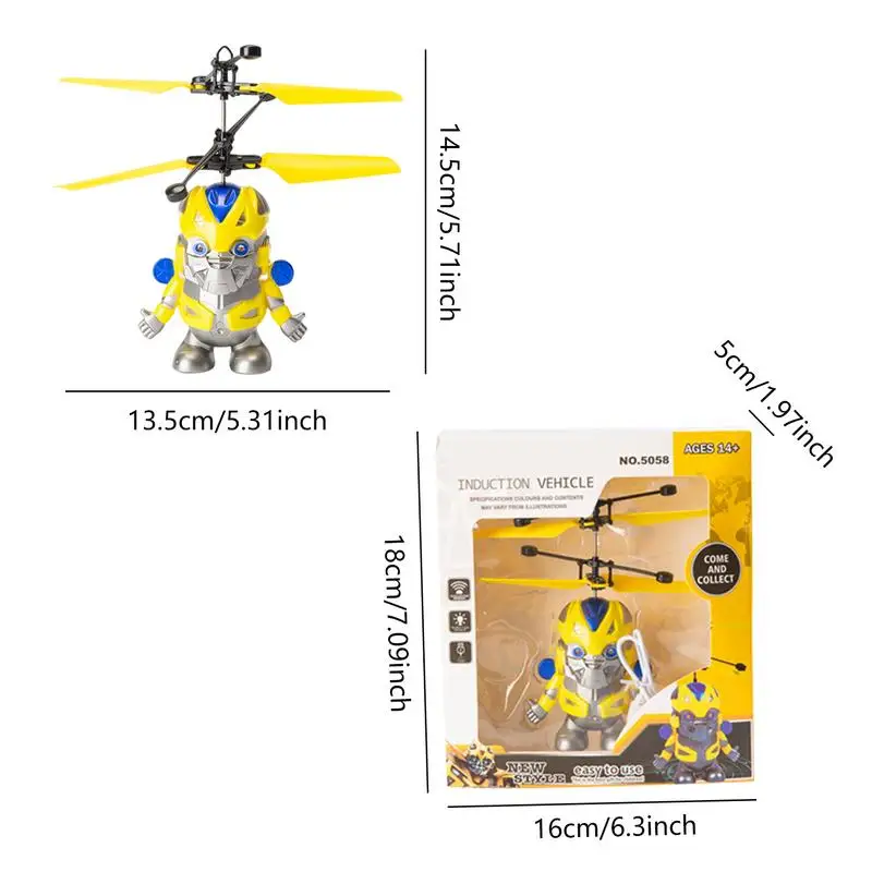 Dron Robot RC de inducción infrarroja, juguete LED, bola voladora, Spinner que brilla, Mini diversión de Robot volador de inducción para niños y niñas