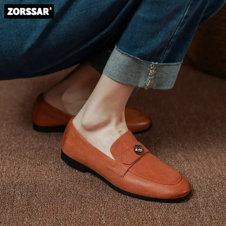 

Retro Style Comfortable Flat Loafers Women 2024 Spring Autumn Fashion Slip On Shoes Girls Moccasin Mules Office Ladies Flats