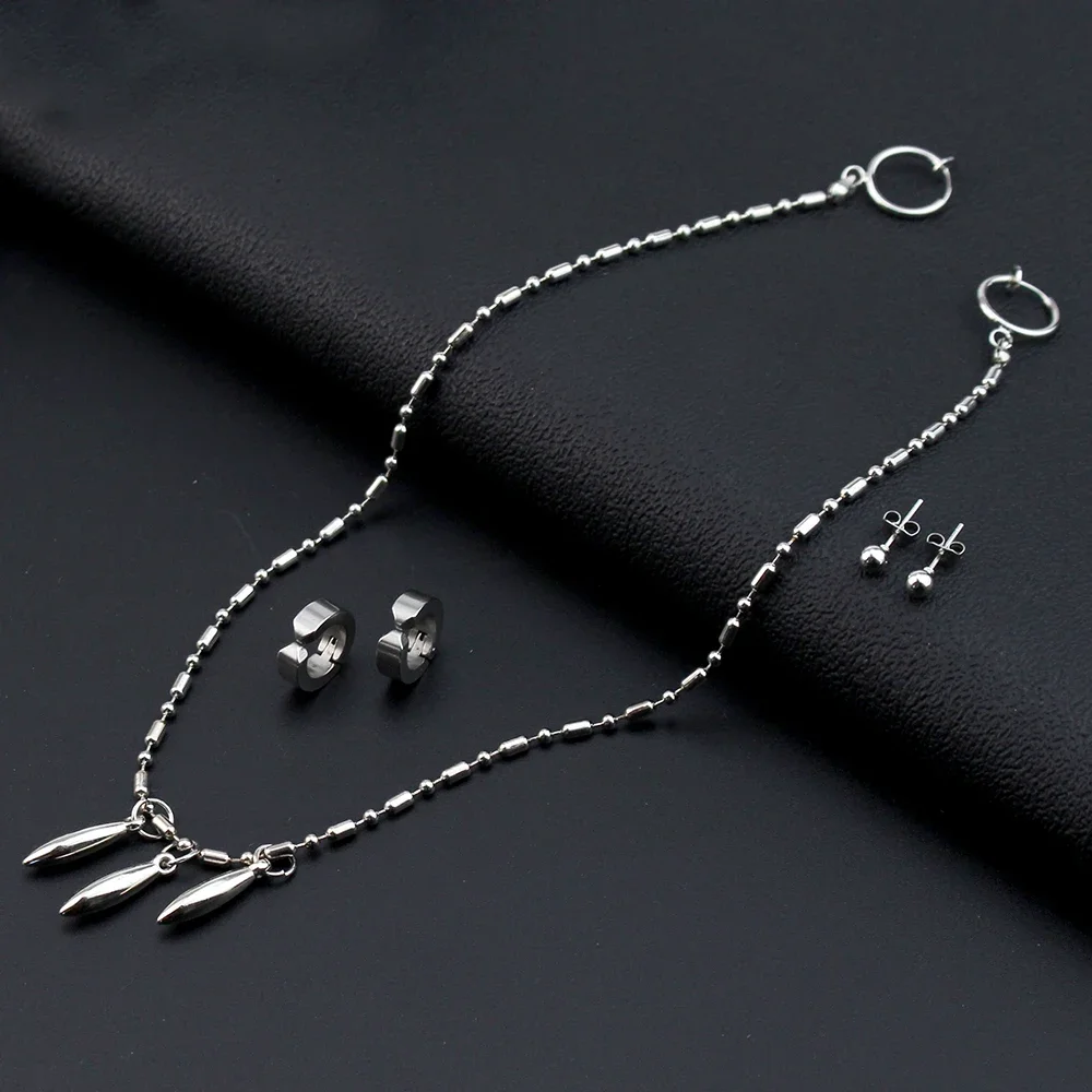 Anime Horimiya Miyamura Izumi Ear Clip Lip Chain Earring Stainless Steel Punk Earrings Cosplay Prop Accessories