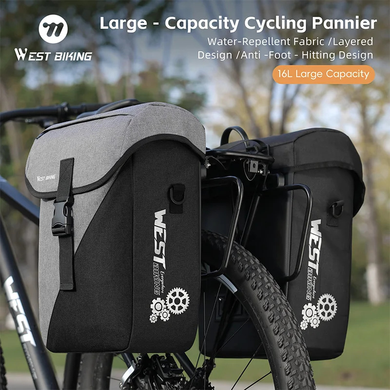 

WEST BIKING Bicycle Bags Waterproof Single Rack Bag Large Capacity Travel Cycling Rear Rack Tail Seat Trunk Bag Durable Bike Bag