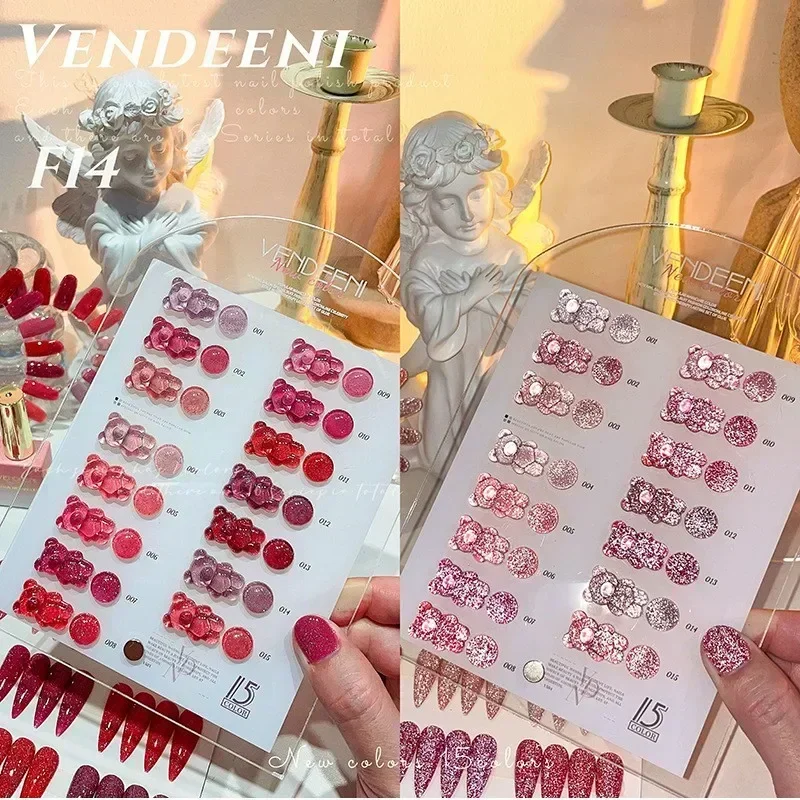 

Pink Reflective Glitter Nail Gel Polish Effect Sparkling Soak Off Gel Semi Permanent For Manicure Nail Art UV Nail Gel
