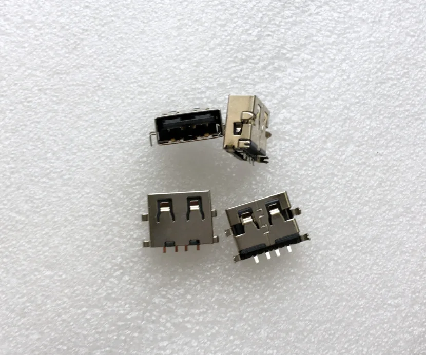 For USB interface 2.0 female seat, mobile power supply, short body, tongue on, flat mouth, sinking plate type, connector