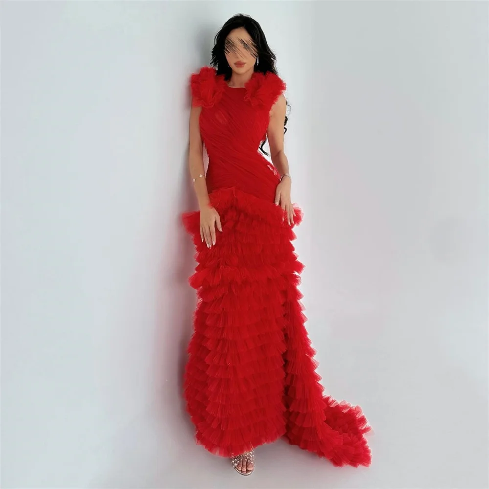 

Prom Gown Formal Dearin Jewel Column Ankle Length Skirts Fold Bespoke Occasion Dresses Saudi Arabia Evening Dress