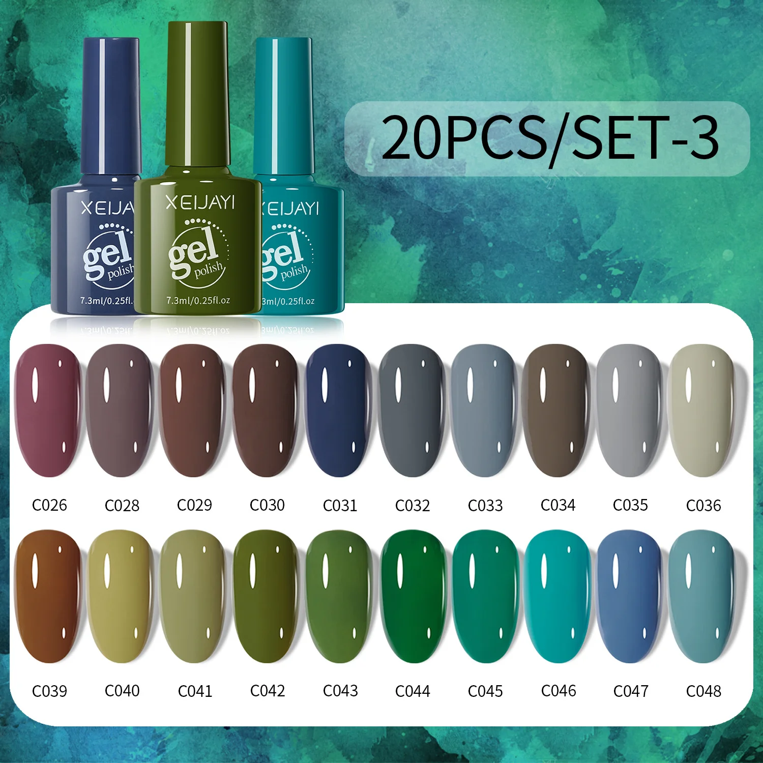 20Pcs/Set Gel Nail Polish Set Nail Gel Kit 200 Color Semi Permanent UV Led Gel Varnish Soak Off Nail Lacquers Base Coat Top Coat