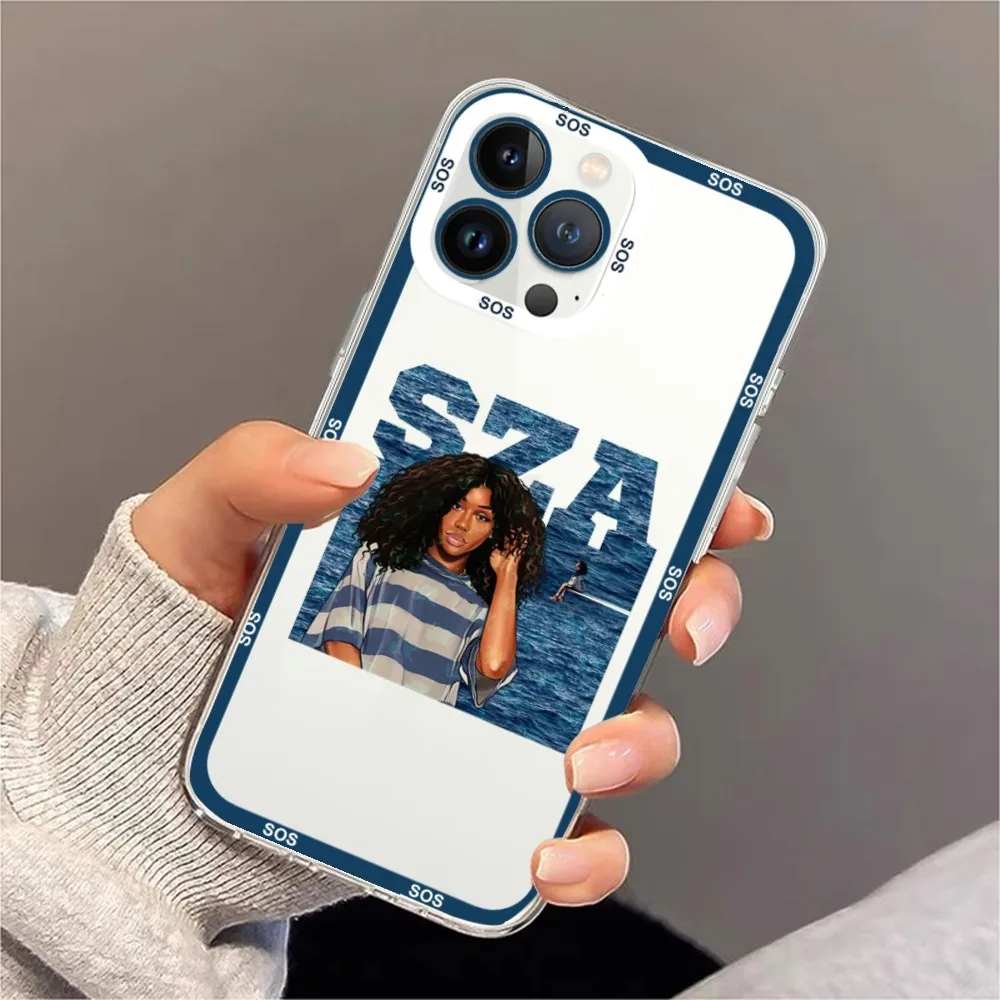 Hot Singer SZA Sos Phone Case For iPhone 11 12 Mini 13 14 15 Pro Max Transparent Shell