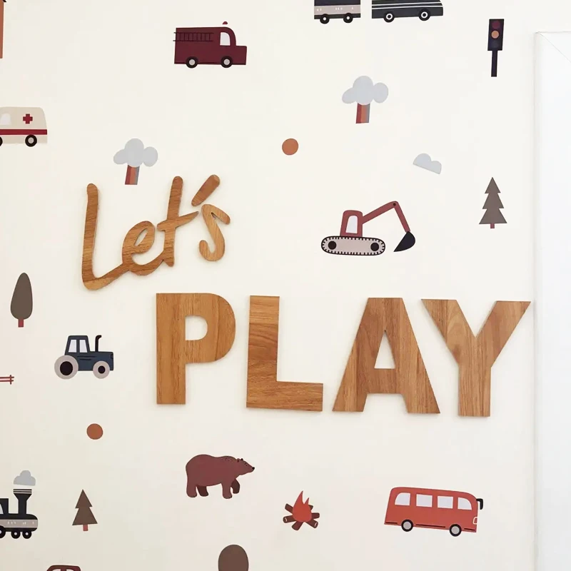 

Custom Let's PLAY nursery sign Playroom Sign Wooden Name Sign Children's Bedroom Baby
