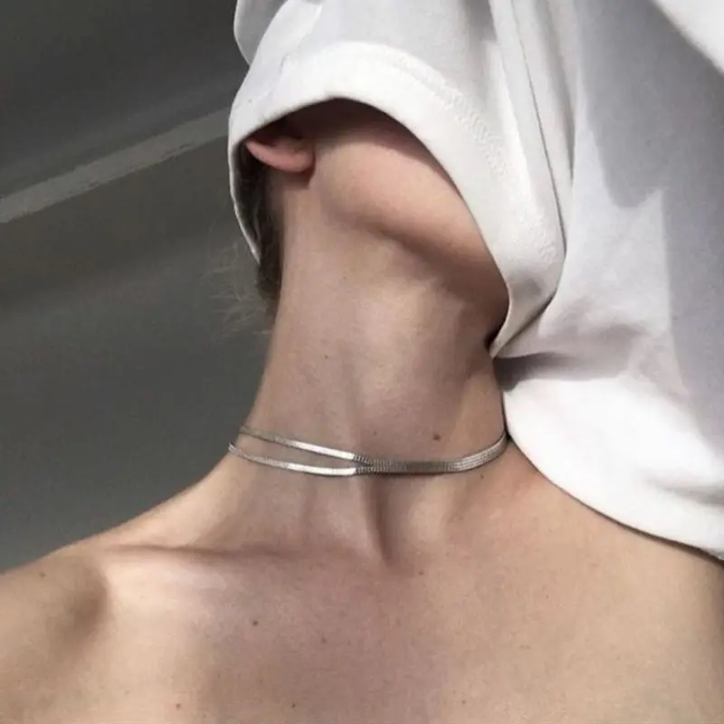 Brass With 925 Sterling Silver Wrap Choker Necklace Women Jewelry Runway Designer T Show Party  Gown Gothic Glam Japan Ins