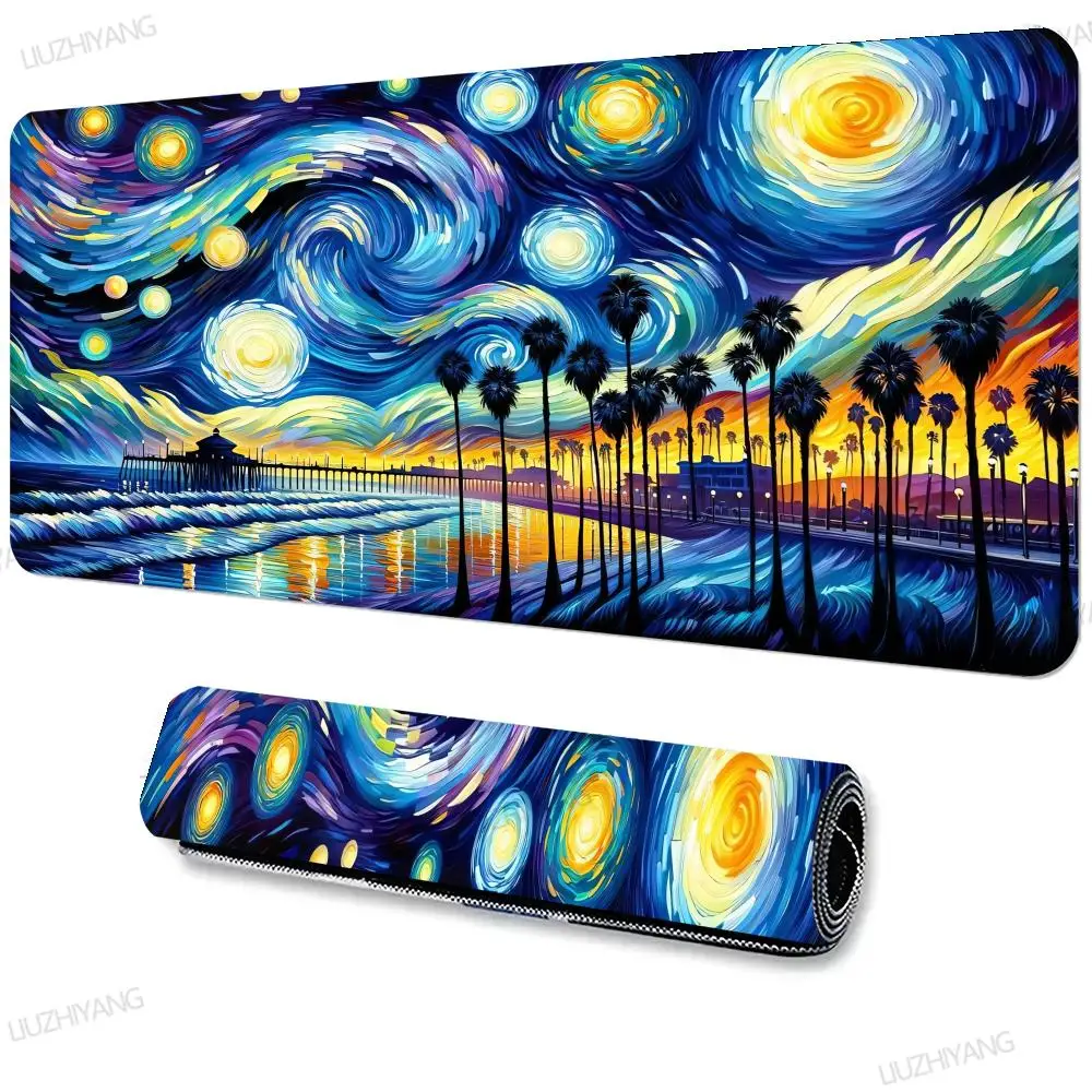 Fantasy Scenery Van Gogh Mousepad XXL Large Computer Keyboard Pads Mouse Mat Gamer Soft Office Carpet Table Mat Desktop Desk Pad
