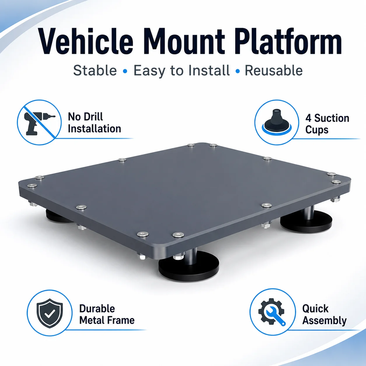 Car Roof Magnetic Mount for Starlink Mini No Drill 4 Magnet Holder Protective Cover for RV SUV Truck Camping Overland Travel