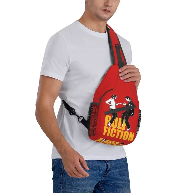 Pulp Fiction Dancing Sling Chest Bag, mochila de ombro crossbody Quentin Tarantino para homens, mochila itinerante, filme espião