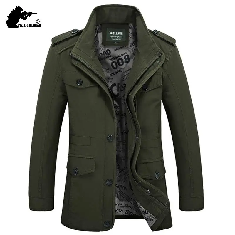 OupillAF5806-Veste Surdimensionnée en Coton Solide pour Homme, Manteau Long, Décontracté, 5XL, 6XL, Printemps Automne
