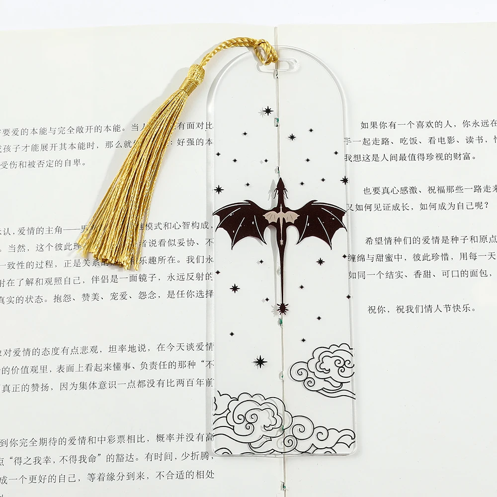 Anime Black Dragon Bookmarks Collection Gift for Book Lovers Acrylic Book Mark for Women Men Teacher Friend Kid Marker Reading