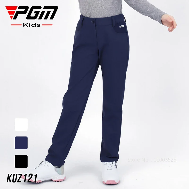 PGM Autumn Girls Golf Pants Children Windproof Keep Warm Trousers Girls Thicken Soft Straight Pants Kids Outdoor Golf Sweatpants