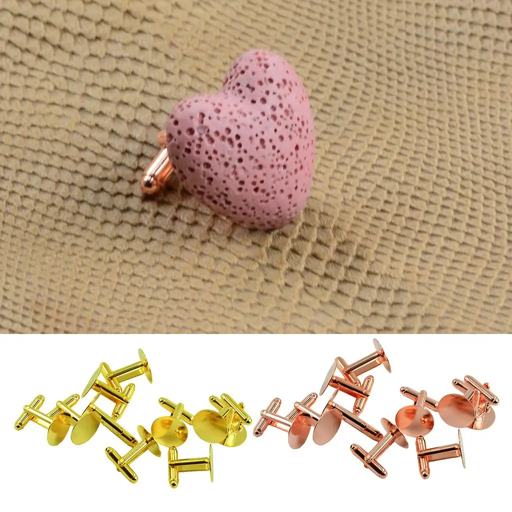 Round Cuff Link Pads Brass Findings for DIY Jewelry Business Party and Formal Wedding Gift Making