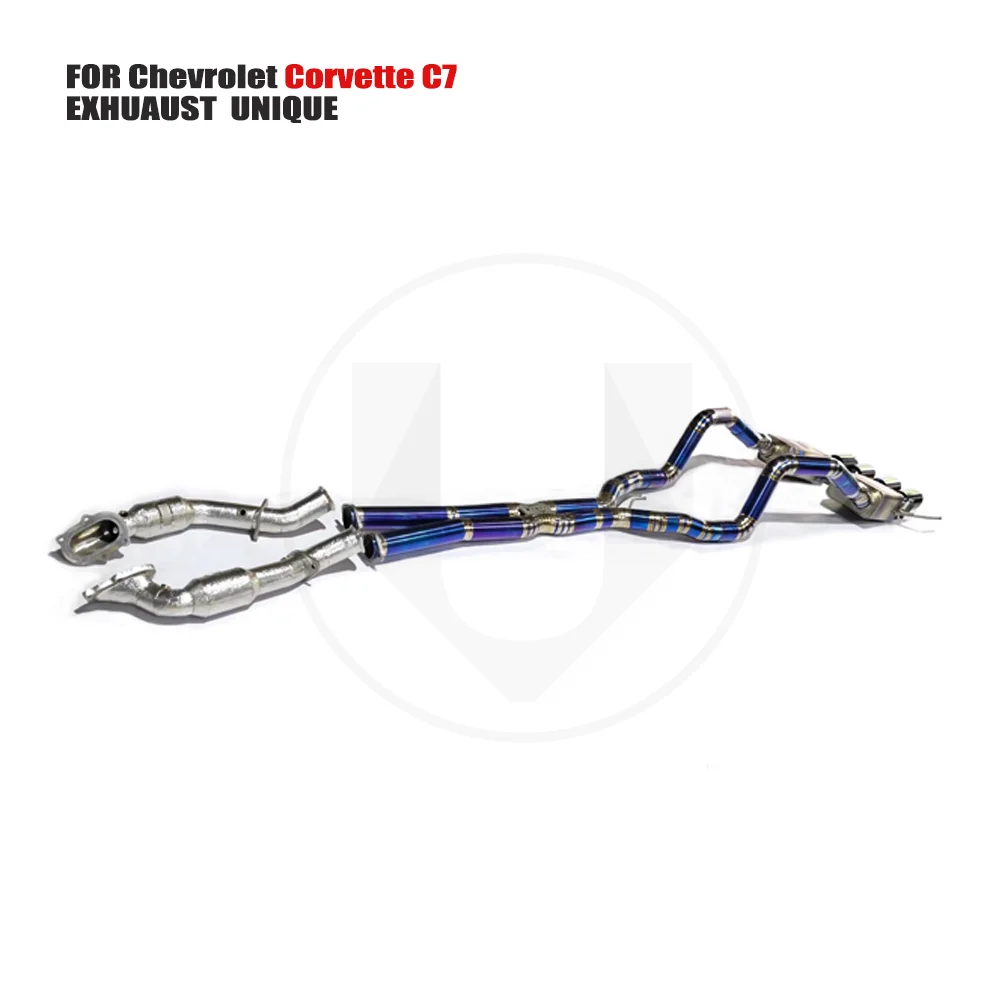 

UNIQUE Titanium Alloy Exhaust Manifold Downpipe Is Suitable For Chevrolet Corvette C7 Auto Modification Electronic Valve