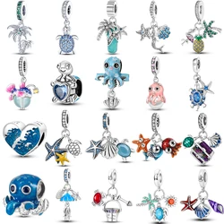 Ocean Series Charms Silver Plated Turtle Starfish Octopus Charms Beads Pendants Fit Original Bracelet DIY Jewelry Making