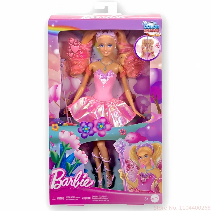 Venda quente barbie cor mudando sonhador borboleta fada boneca princesa brinquedo conjunto tema de fadas playset para meninas presente aniversário em estoque