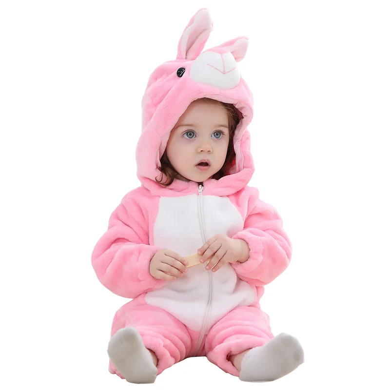 Boy Girls Cartoon Rabbit Cosplay Costume Toddler Animal Jumpsuit Baby Bunny Rompers Winter Infant Clothes Pyjamas Kids Kigurumi