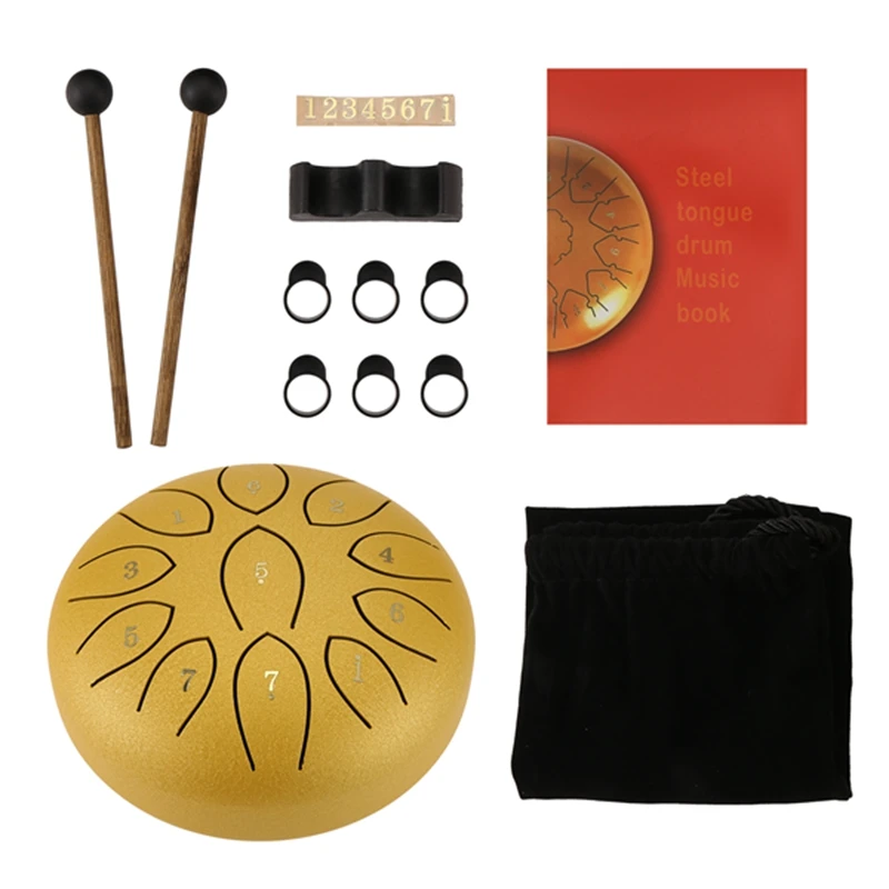 

Top-Rain Drum For Outside 6 Inches 11 Tones Steel Tongue Drum Rain Chime Outdoor Rain Chime Musical Instrument