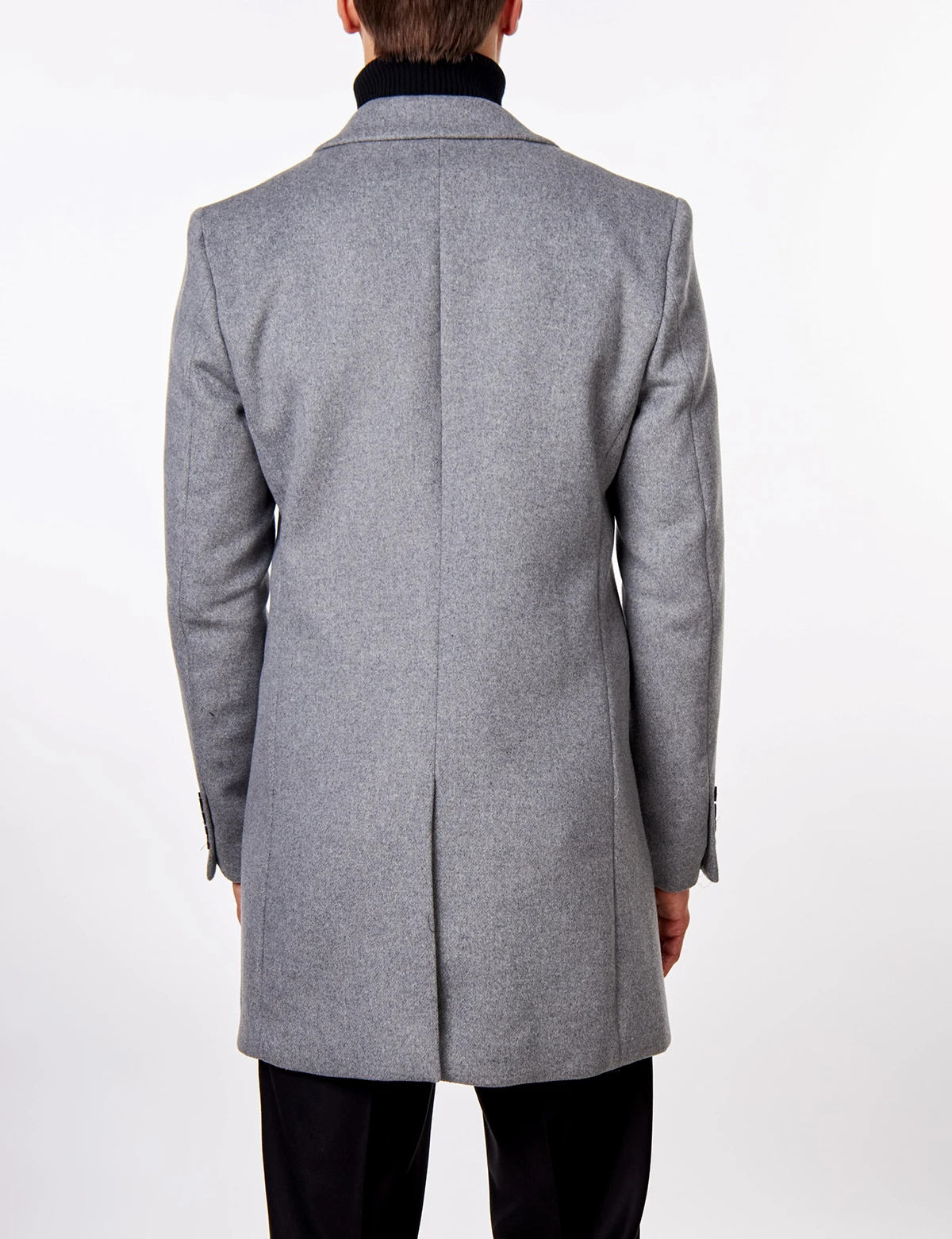 Classic Light Grey Men's Woolen Coat Plus Size Formal Casual Outwear Overcoat Notch Lapel Customized Winter Tweed Jacket