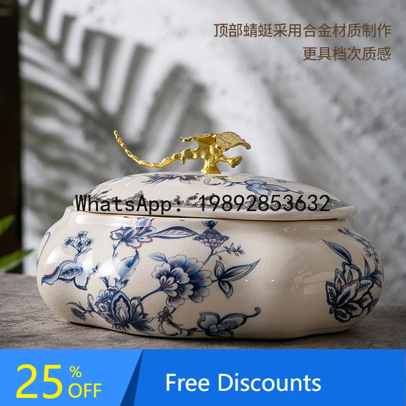 

YFY American Retro Ceramic Jewelry Box Storage Jar Home Creative Ceramic Crafts