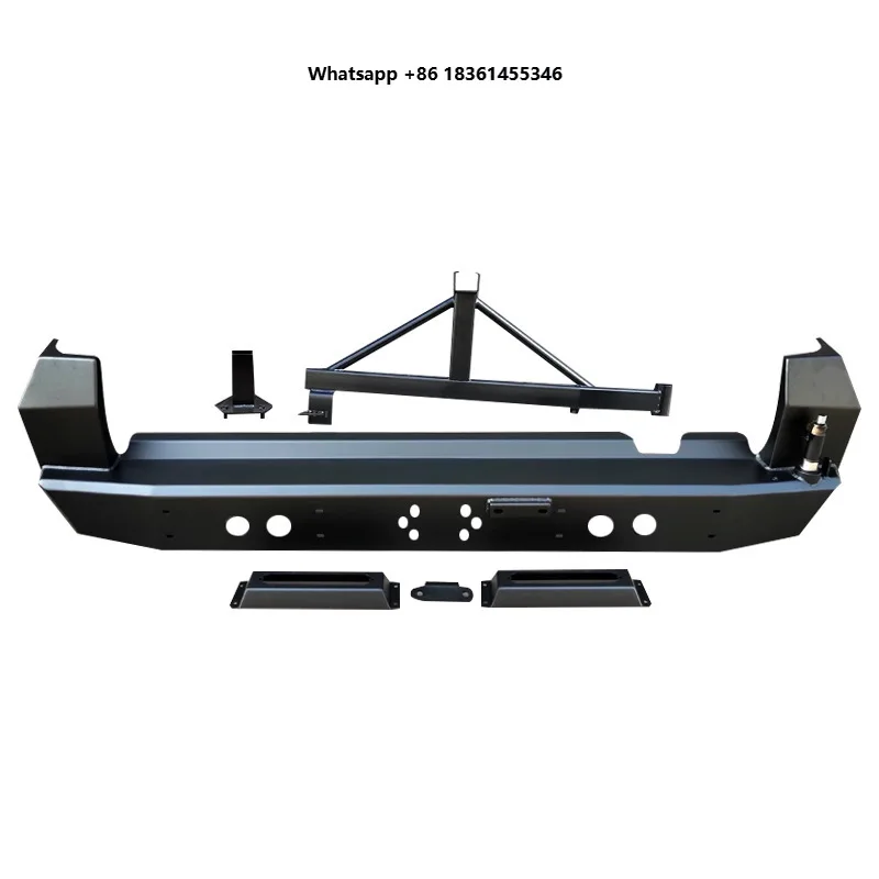 For Hilux  Land Cruiser Prado 120 Tire Carrier Off-Road Upg New 4WD Auto Protector Steel Front Rear Bumper Fog Light Cut-Outs