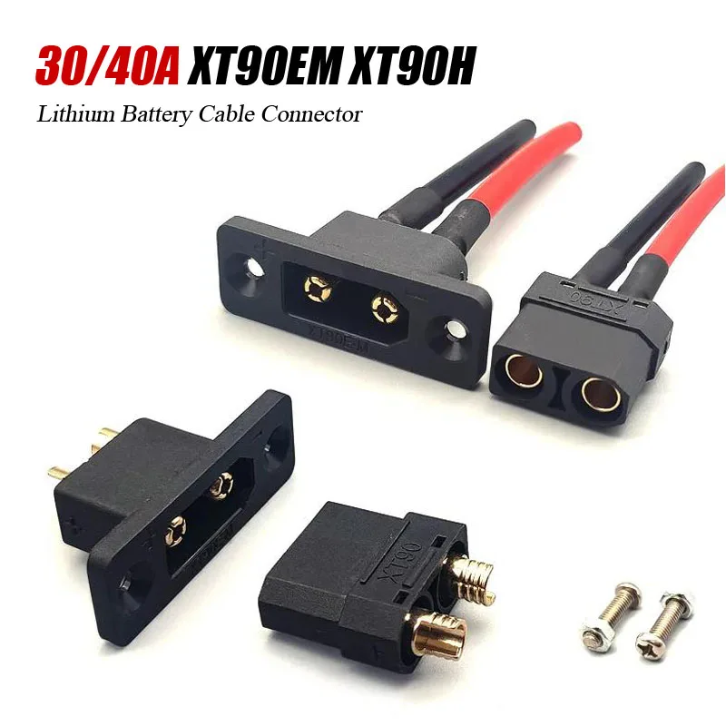 30A/40A XT90EM XT90H Lithium Battery Cable Connector DC 500V Aircraft Model Charging Power Plug Line Gold-plated Plug with Wire