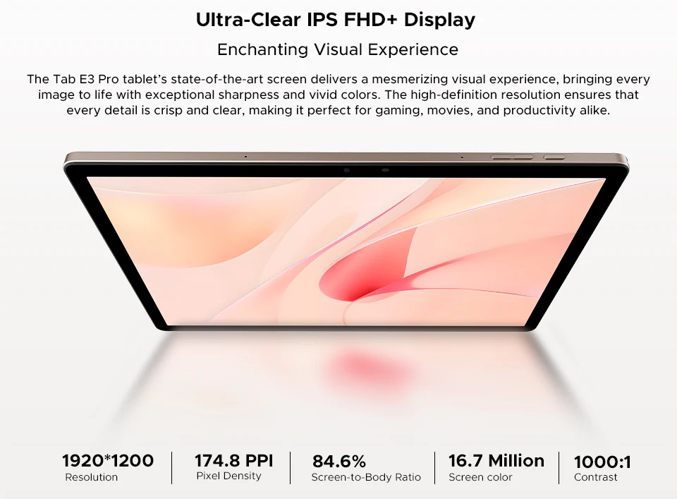 DOOGEE Tab E3 Pro Tablet Android 15 Gemini AI 13'' Display 7.9mm Ultra-thin 8GB 256GB Smart Pad 11000mAh Battery Global Version