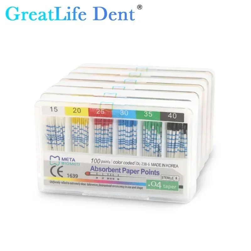 10Box Dental Absorbent Paper Points 02 04 06 Dentistry Guttahanger Paper Tips Cone for Mark Dental Materials