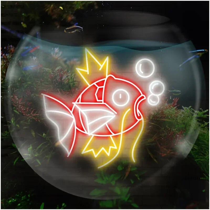 Custom Carp Led Neon Light  Kids Room Decor Anime Bear Cute Gift Neon Sign Wall Lights Wedding Party Decoration Shop Indoor Home