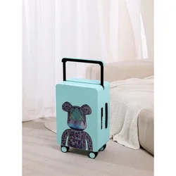 2024New Trolley Case Boarding Bag Violent Bear Password Suitcase Luggage Suitcase