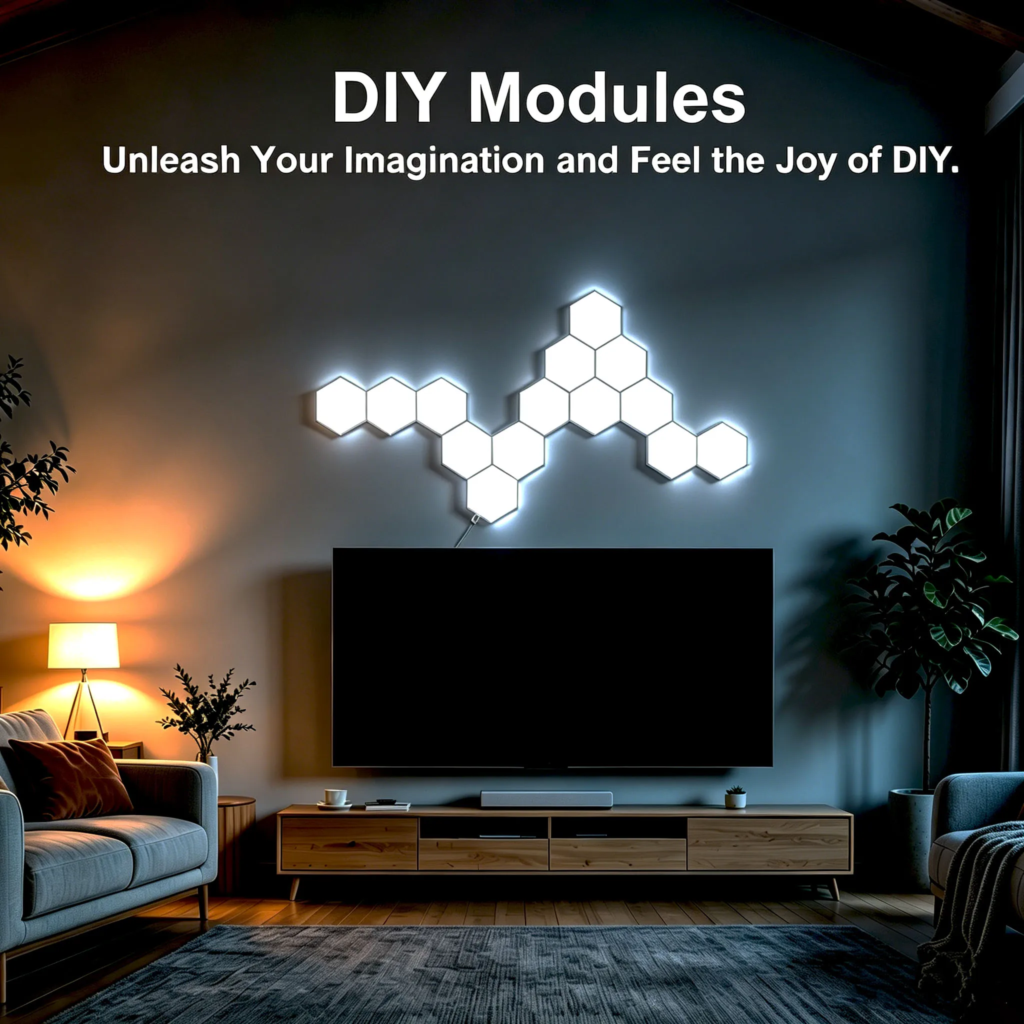 Touch Hexagon Panel Lights DIY Assembleable Honeycomb Night Light for Game Room Home Bedroom Decoration Christmas Birthday Gift