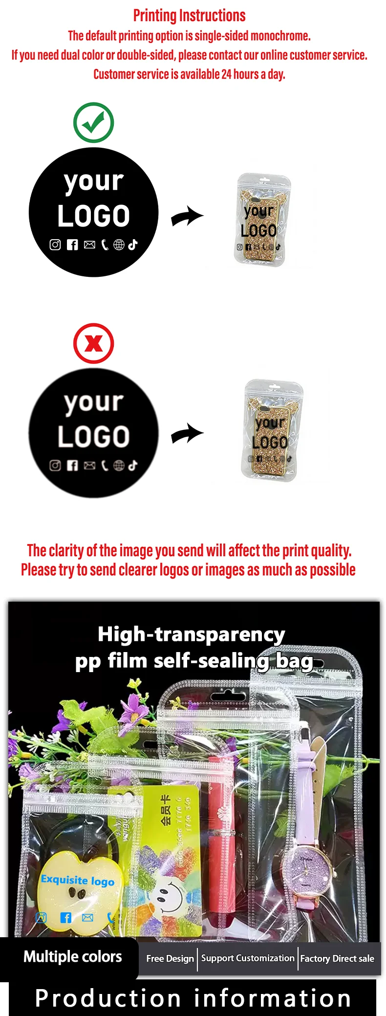 50 Stück Handyhüllen-Selbstverschlussbeutel, Silikon-Handyhüllen-Verpackungsbeutel, transparente Plastik-Geschenkbeutel für den Urlaub, unterstützt individuelles Logo – Detail 1